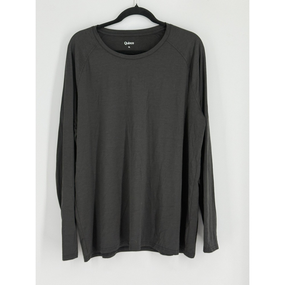 Quince Flowknit Breeze Performance Long Sleeve Tee Heather Dark Gray XL Gorpcore